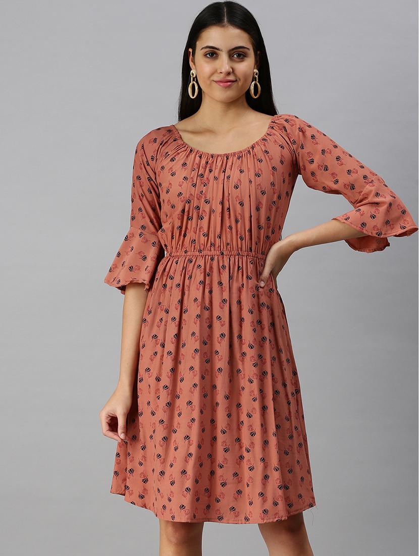 women's fit & flare floral dress - 18313173 - Zoom Image - 0