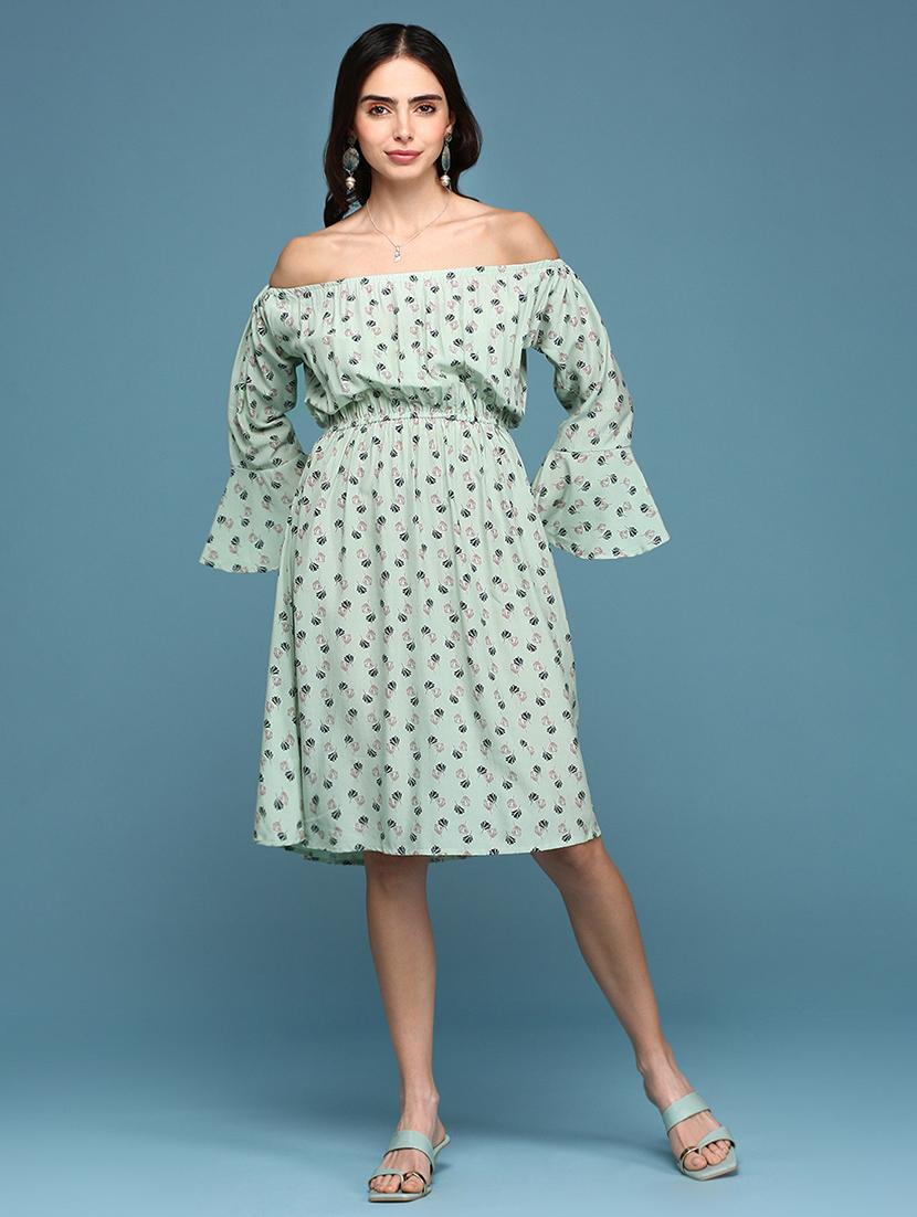 women printed off shoulder dress - 18313174 - Zoom Image - 0