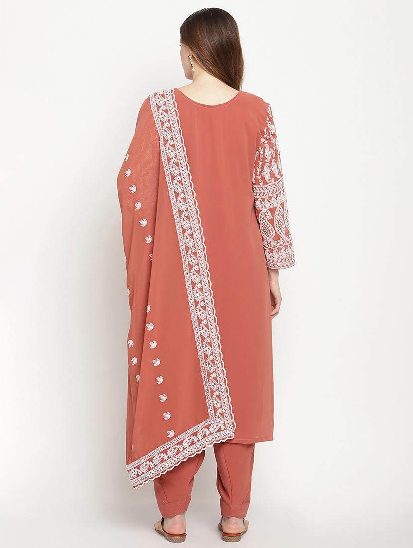 peach cotton suit set - 18313338 - Standard Image - 2