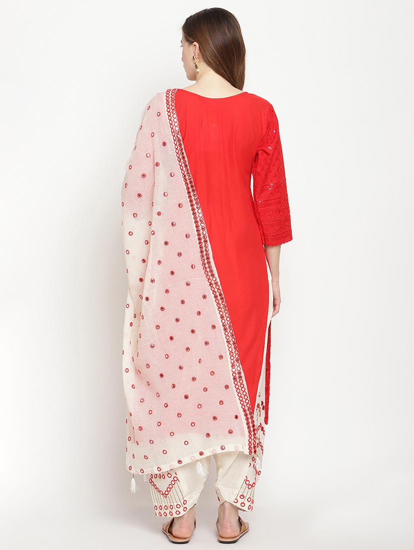 red cotton suit set - 18313343 - Standard Image - 2