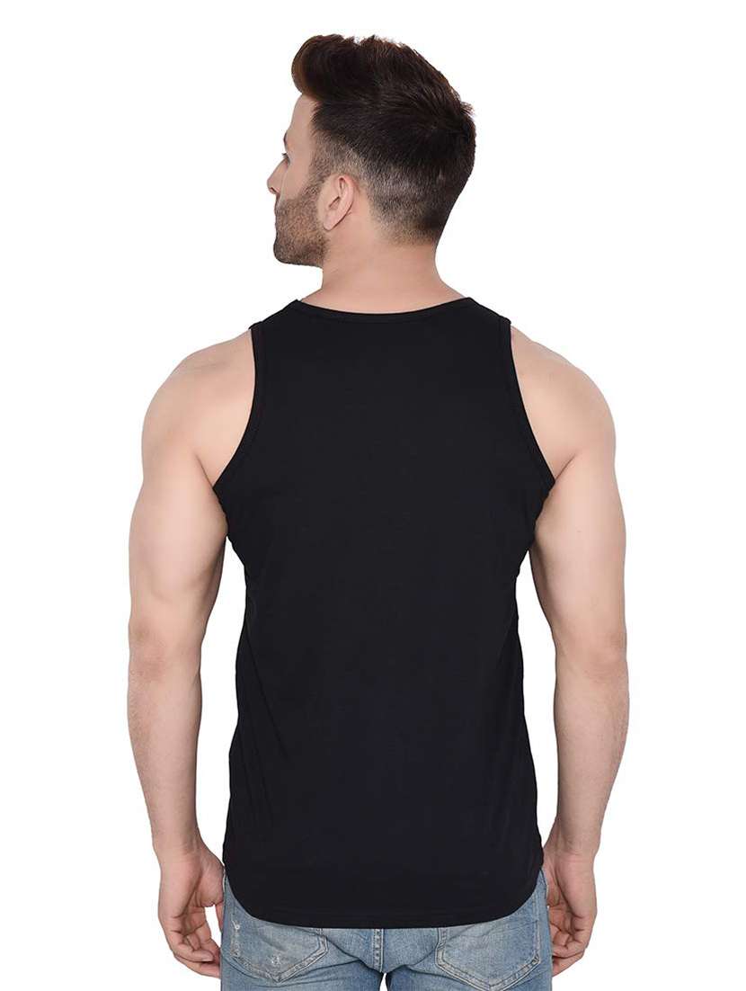 black chest-printed vest - 18313398 - Standard Image - 2