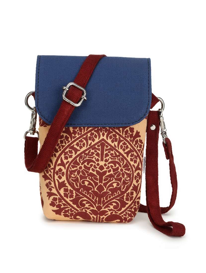 yellow floral printed sling bag