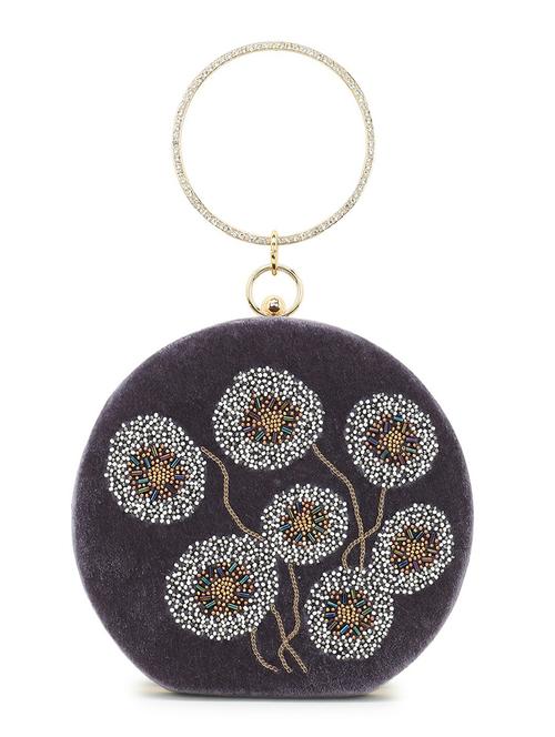 grey embroidered ethnic clutch - 18313859 - Standard Image - 0