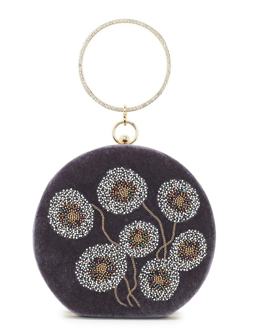 grey embroidered ethnic clutch - 18313859 - Zoom Image - 0