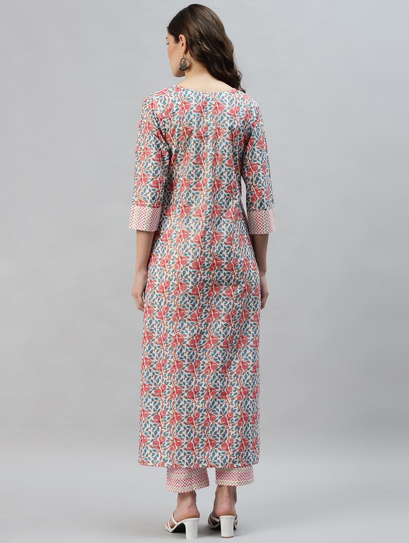 white cotton kurta pant set - 18315406 - Standard Image - 2