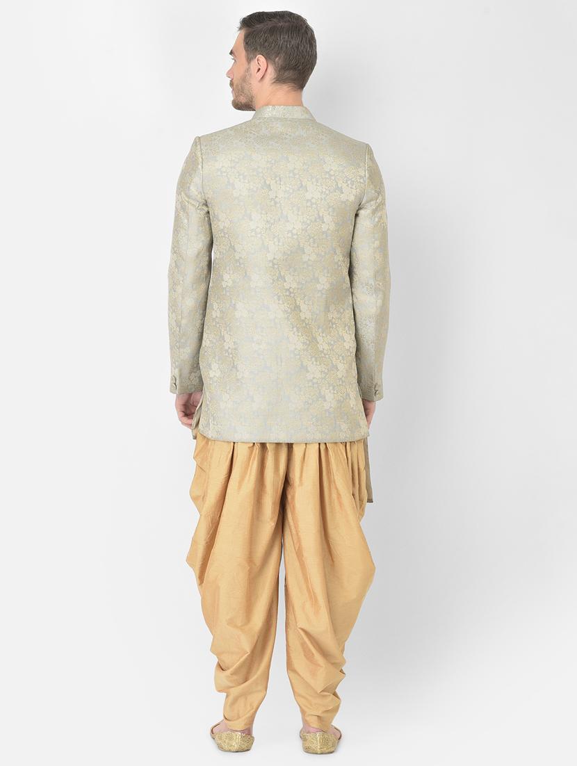 grey self-designed sherwani ethnic wear set - 18315505 - Standard Image - 2