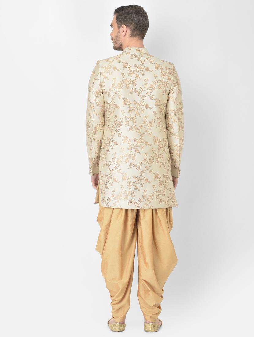 cream self-designed sherwani ethnic wear set - 18315506 - Standard Image - 2
