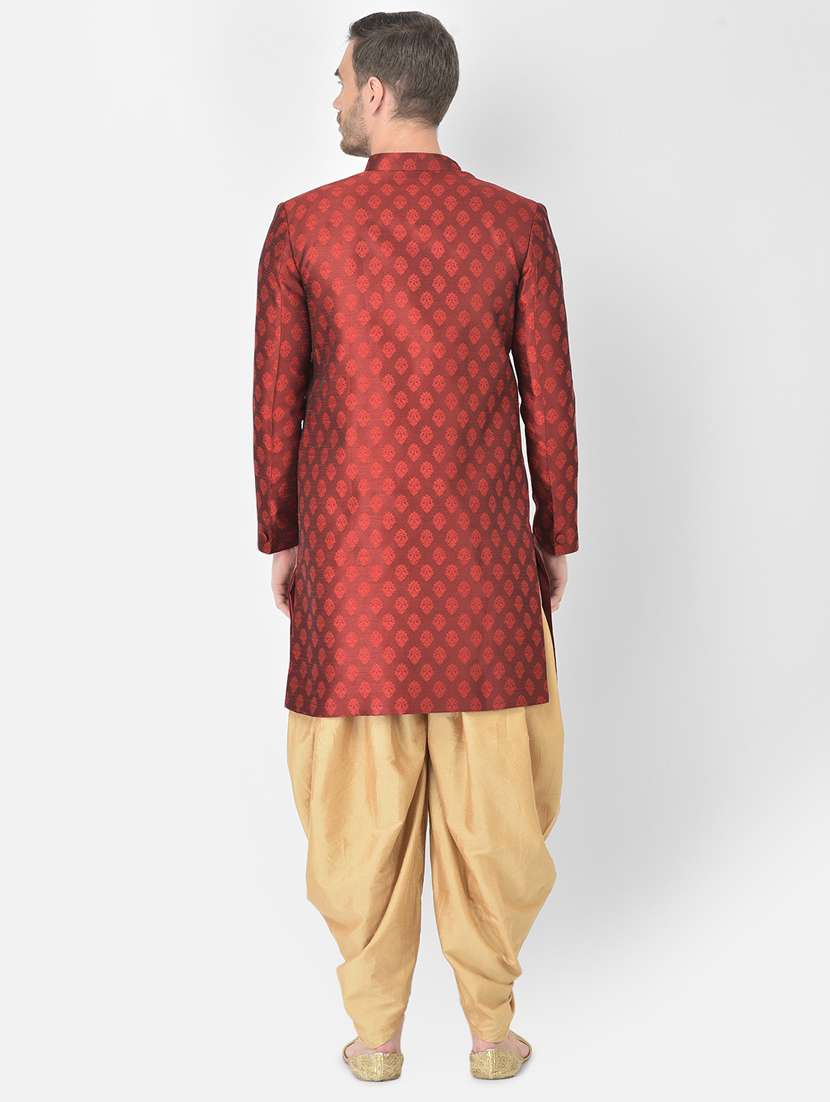 red self-designed sherwani ethnic wear set - 18315508 -  Standard Image - 2