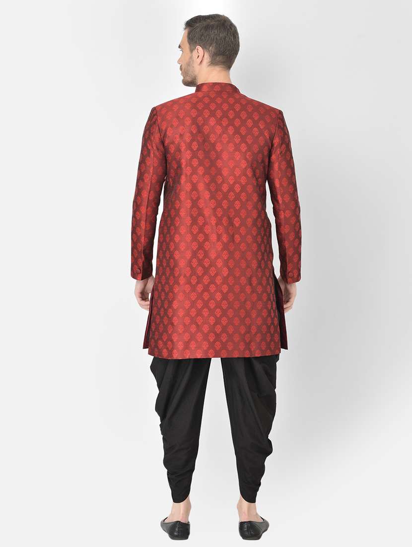 red self-designed sherwani ethnic wear set - 18315509 -  Standard Image - 2