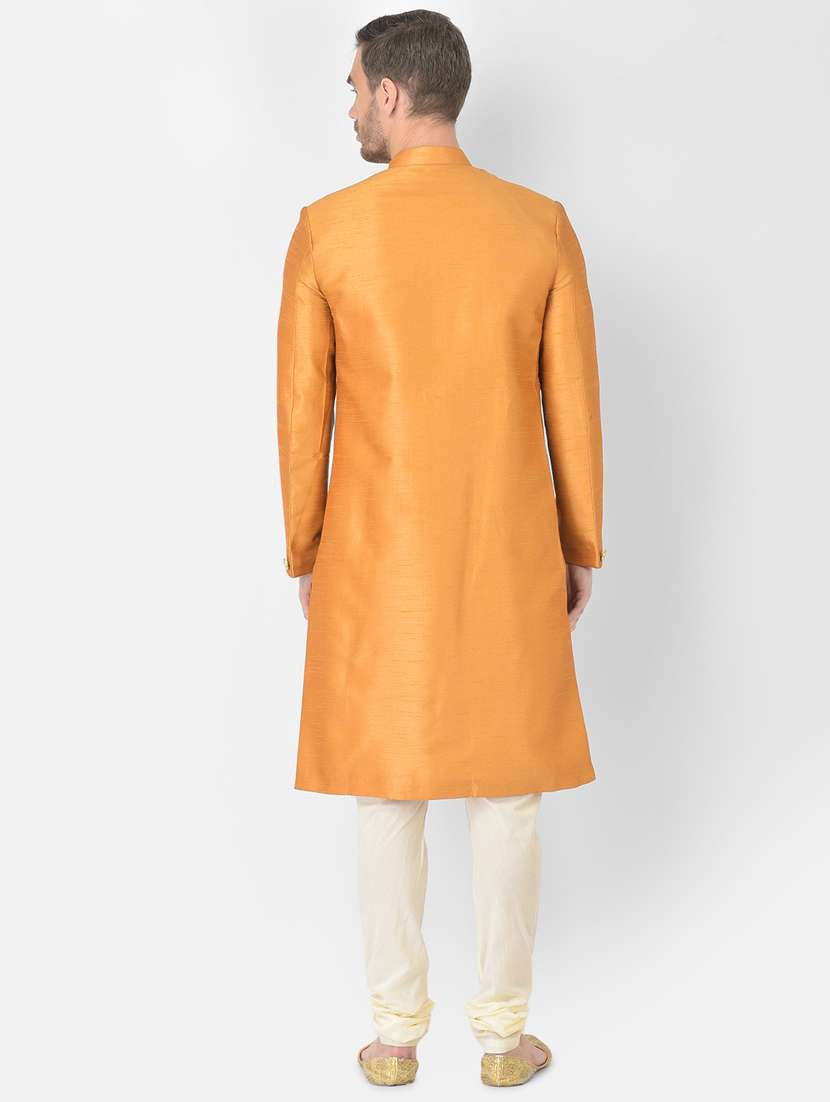 mustard solid sherwani ethnic wear set - 18315515 -  Standard Image - 2