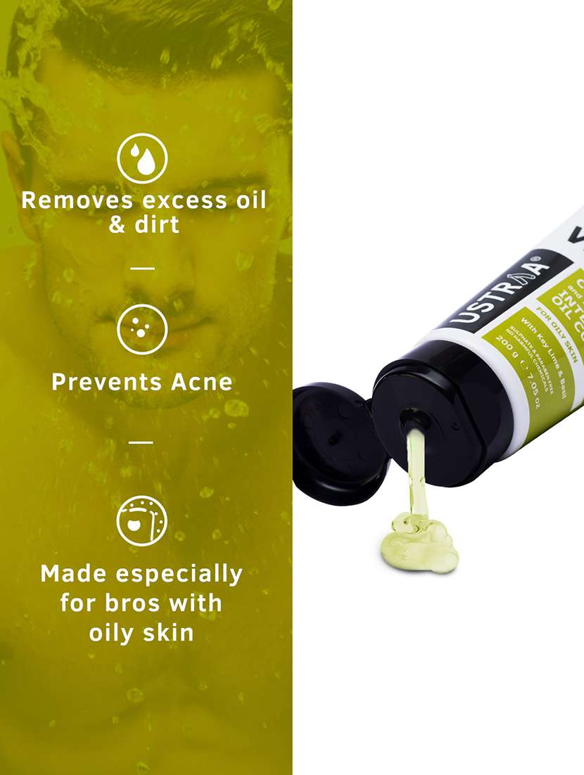 Ustraa Body Lotion Germ Free   200ml & Face Wash   Oily Skin (Checks Acne & Oil Control)   200g