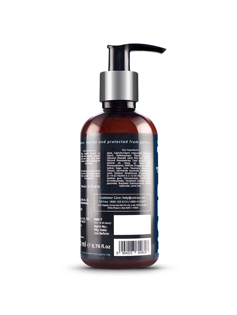 Ustraa Body Lotion Germ Free   200ml& De Tan Face Mask   Oily Skin   125 G