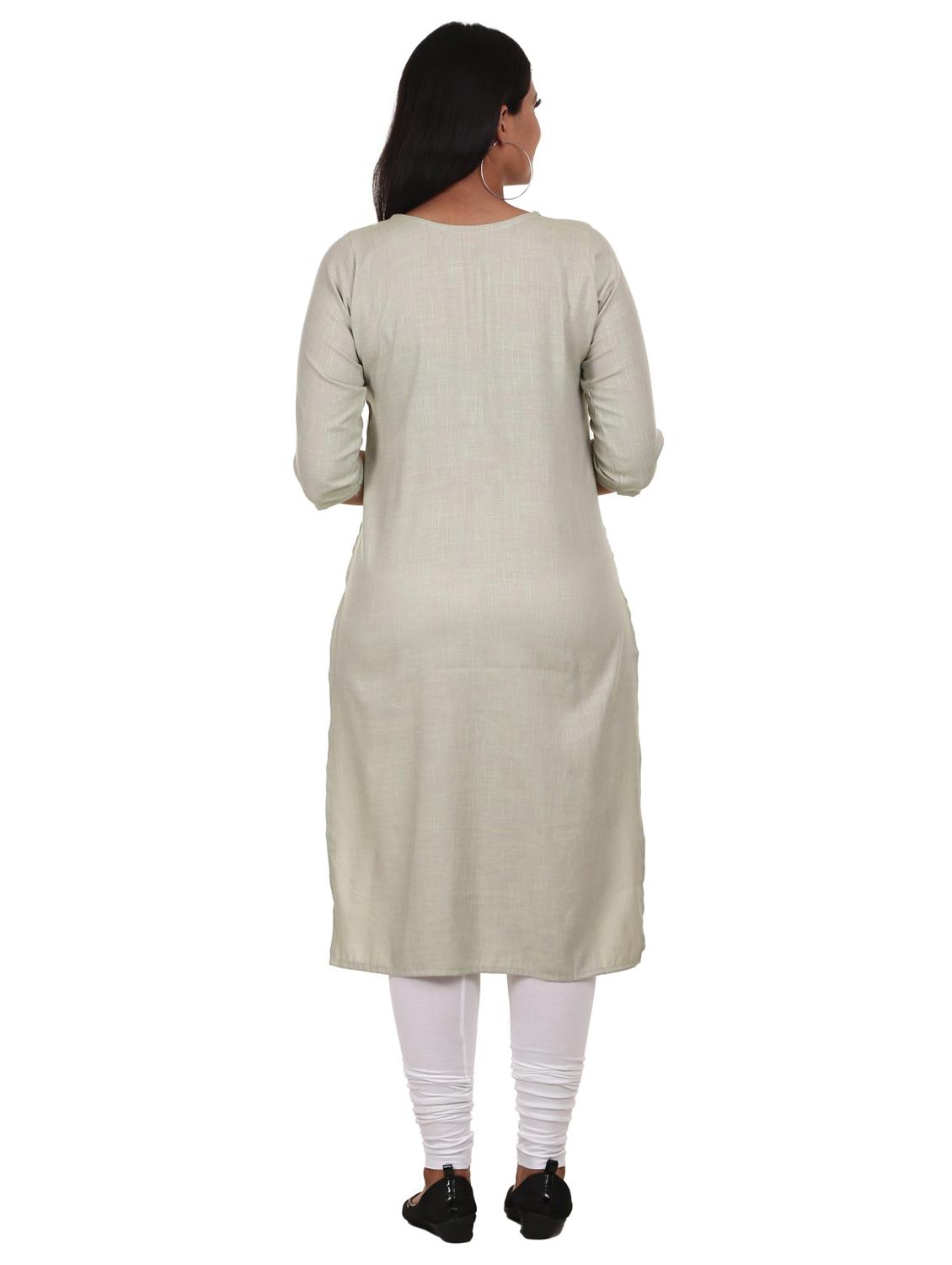 off-white solid straight kurta - 18316172 - Standard Image - 2