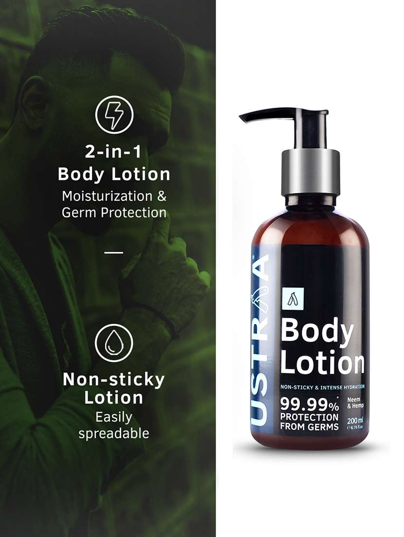 Ustraa Body Lotion Germ Free   200ml & Anti Hair Fall Shampoo With Apple Cider Vinegar   250ml