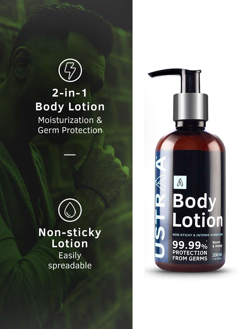 Ustraa Body Lotion Germ Free   200ml & Cologne Soap Rebel   Pack Of 3