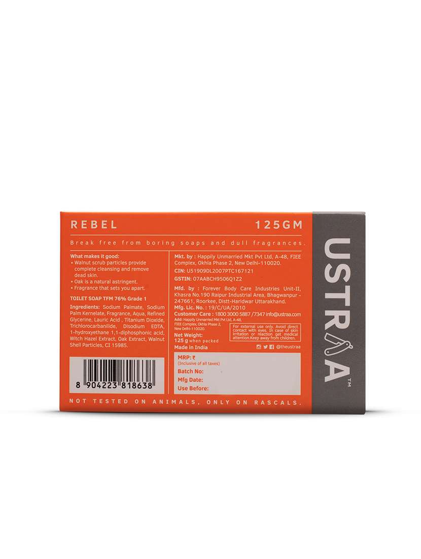 Ustraa Body Lotion Germ Free   200ml & Cologne Soap Rebel   Pack Of 3
