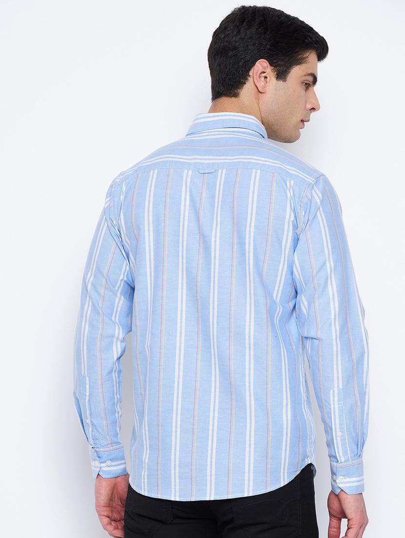light blue striped casual shirt - 18316241 - Standard Image - 2