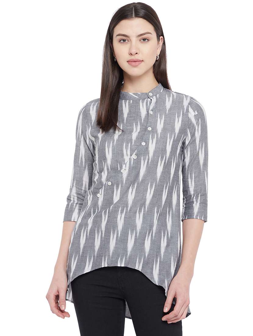 mandarin neck printed  tunic