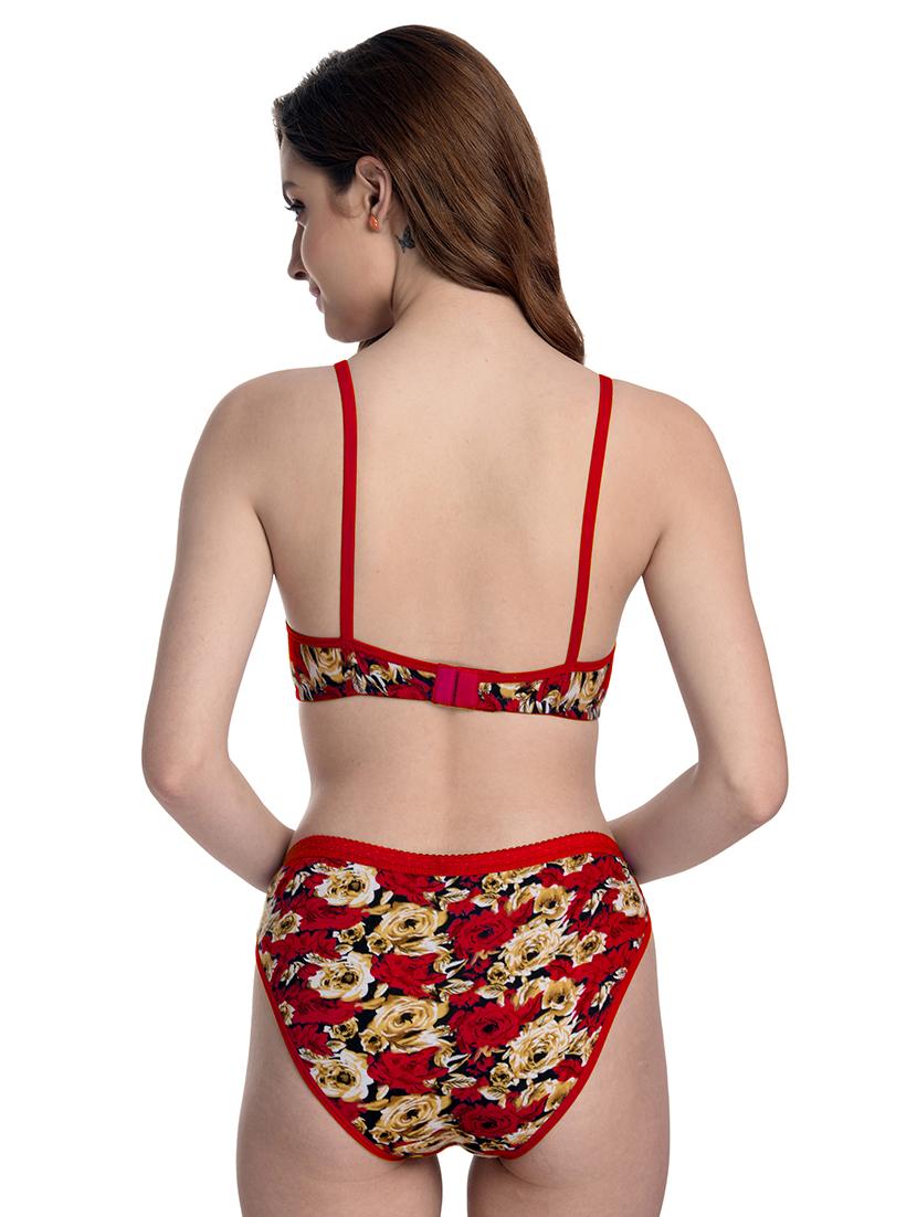 red floral bras and panty set - 18317473 - Standard Image - 2