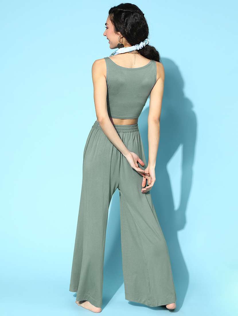 grey solid 2 piece bra co-ord nightsuit sets - 18317727 - Standard Image - 2