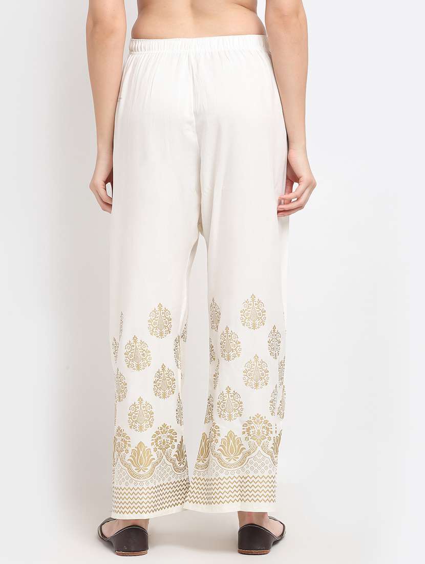 white rayon flared palazzo - 18318051 -  Standard Image - 2