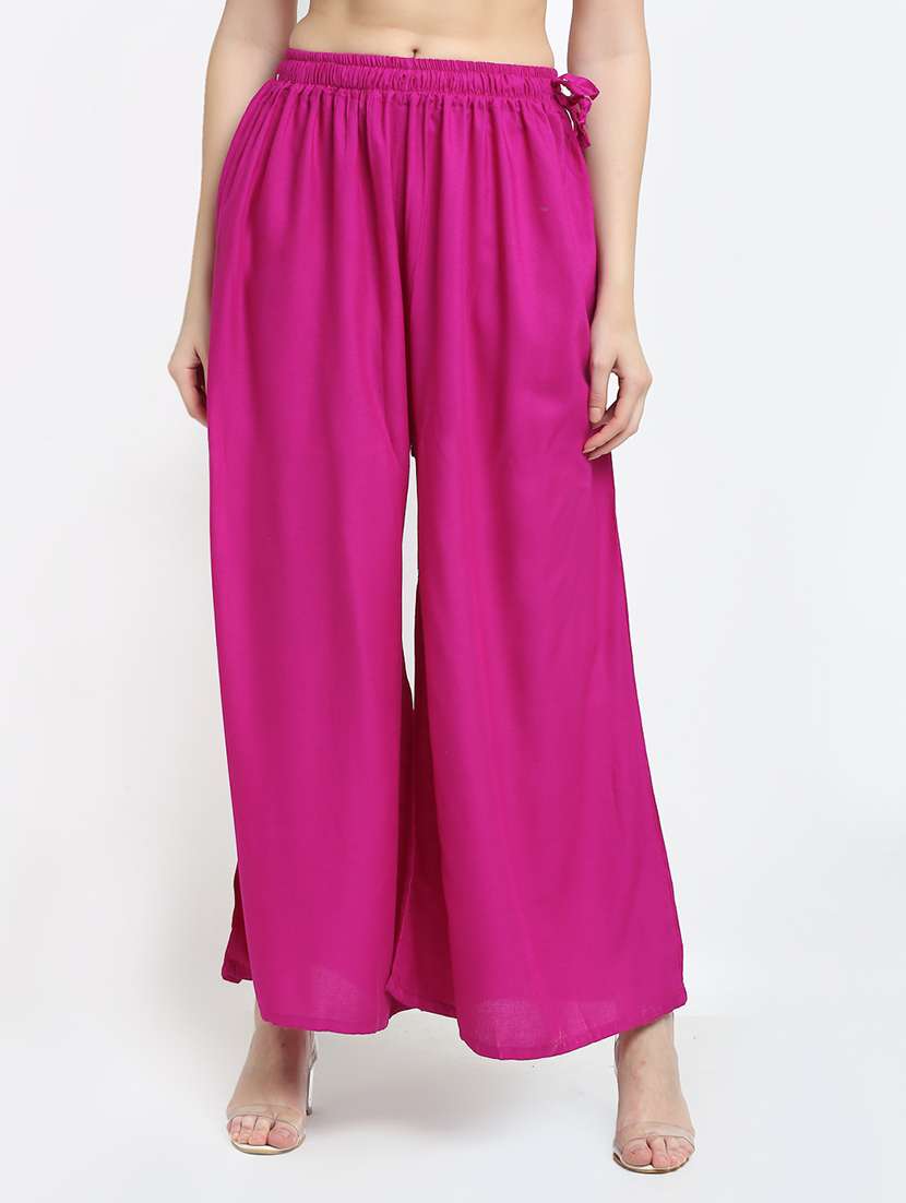 pink rayon palazzos