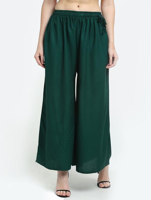 green rayon palazzos - 18318068 - Standard Image - 0