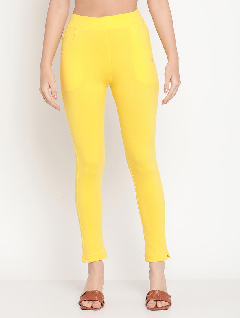 yellow solid legging - 18318942 -  Zoom Image - 0