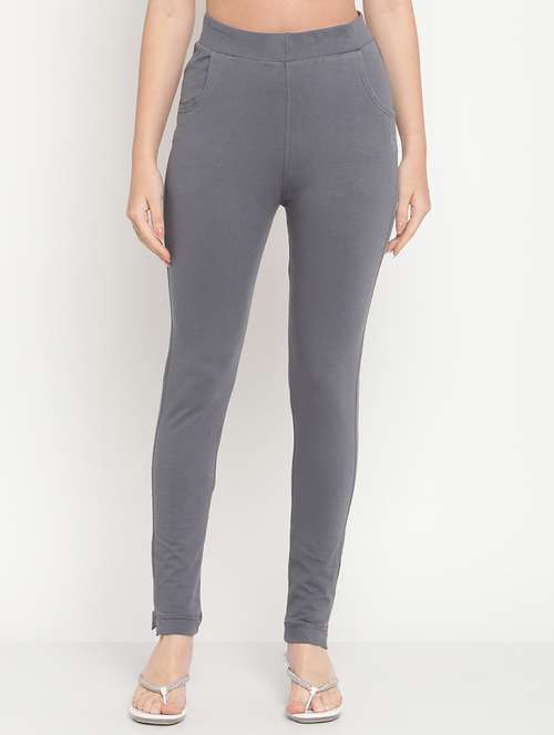 grey solid legging - 18318943 - Standard Image - 0