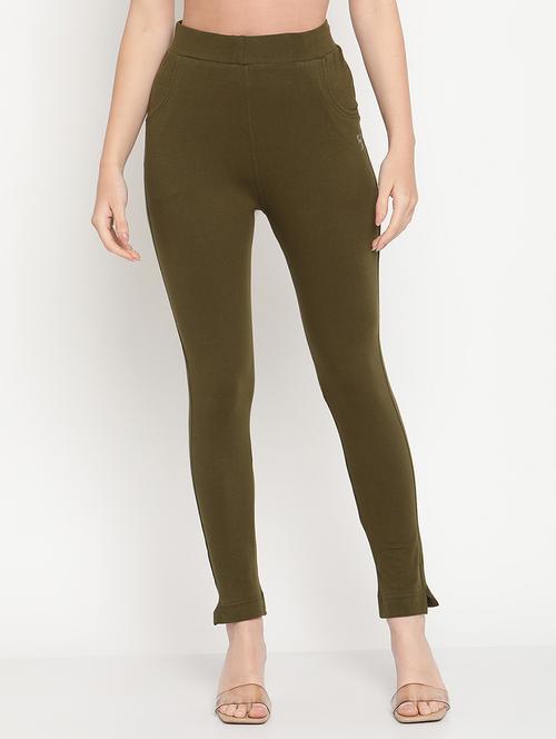 green cotton leggings - 18318959 - Standard Image - 0