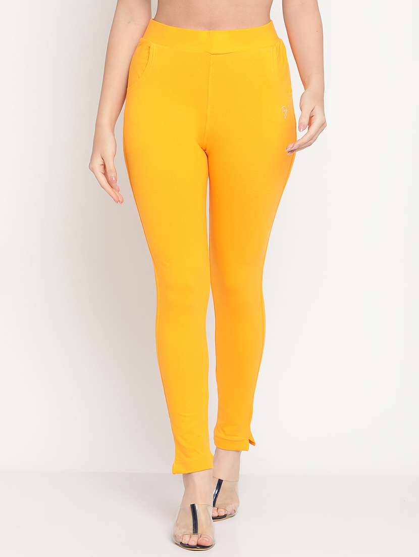 orange cotton leggings