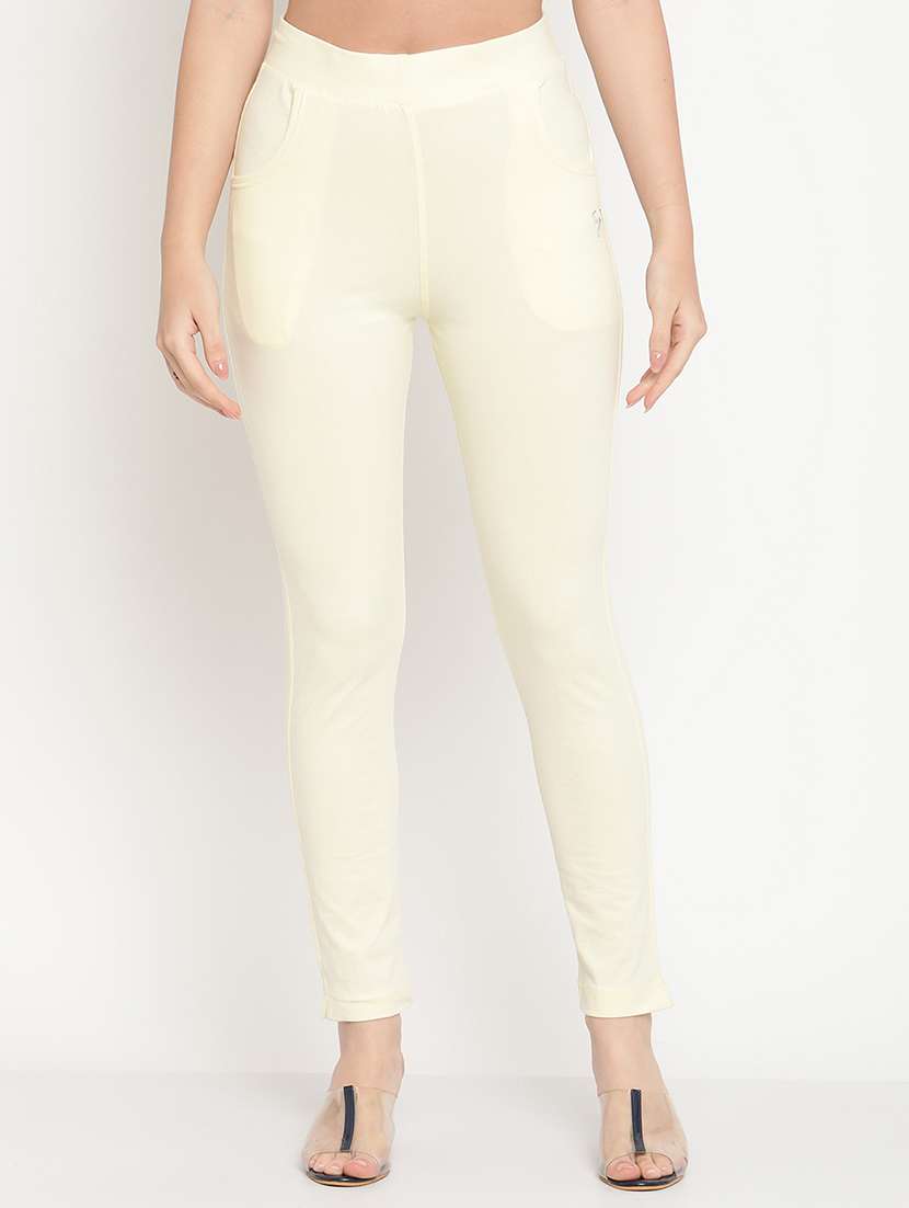white cotton leggings