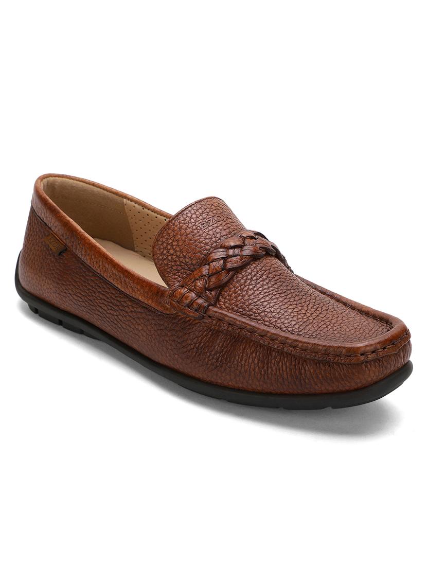 tan leather slip on loafers - 18319155 - Standard Image - 2