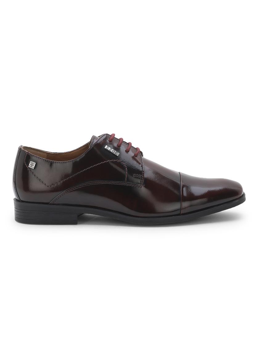 maroon leather laceup derbies - 18319223 - Standard Image - 2