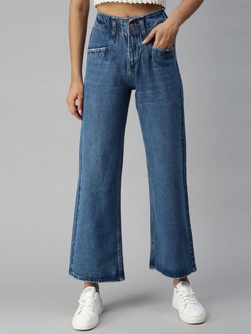women's plain straight fit jeans - 18319645 -  Standard Image - 0