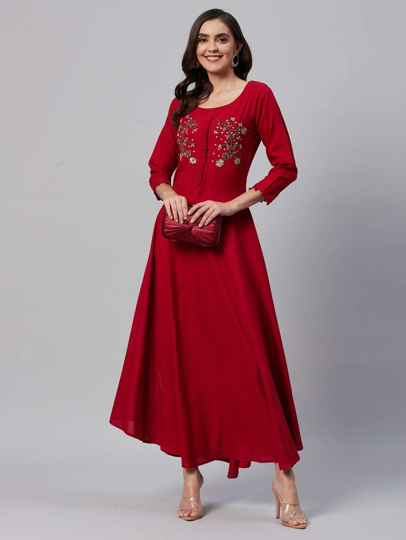 embellished flared ethnic dress