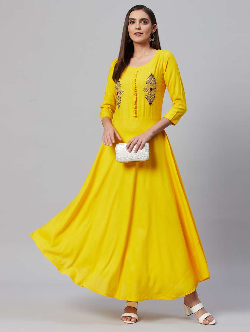 embellished flared ethnic dress