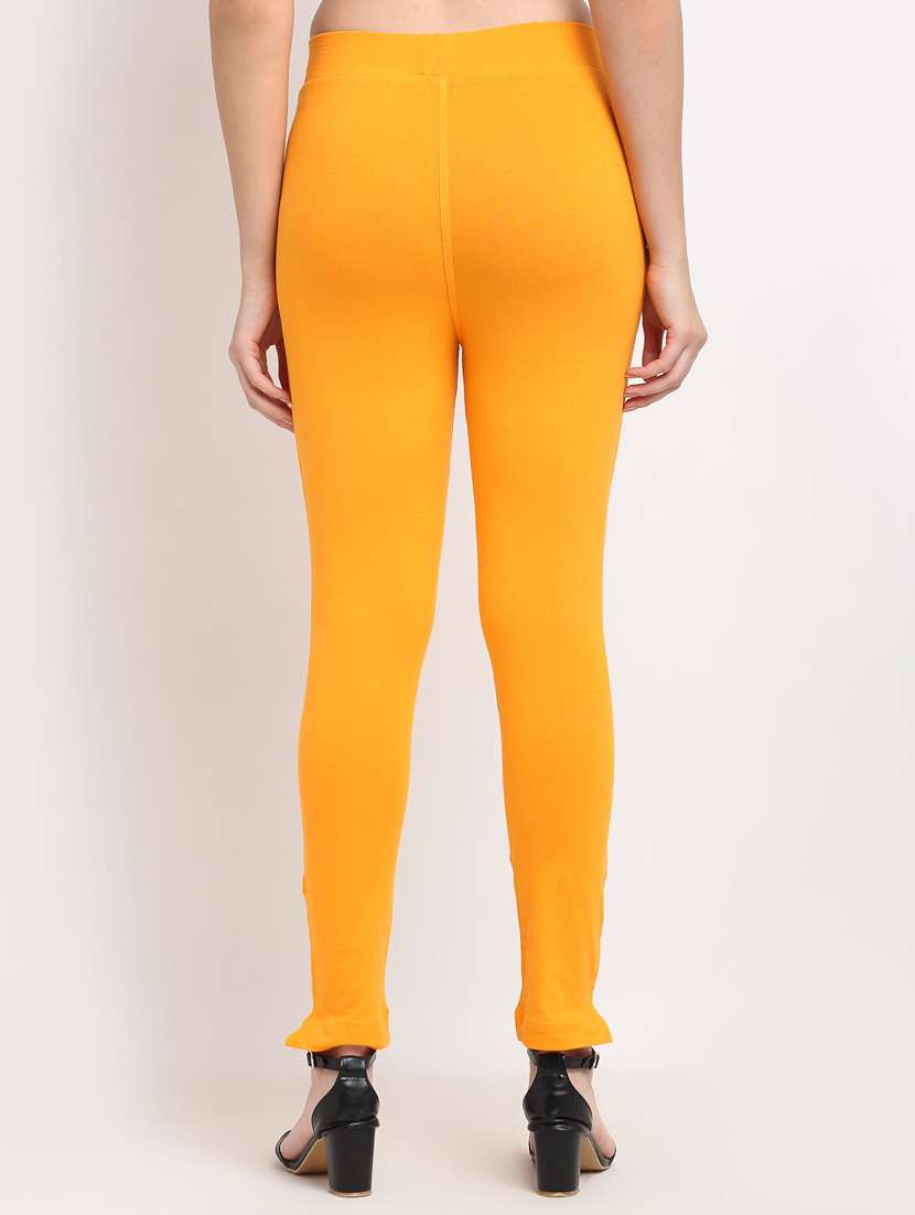 yellow solid ankle length legging - 18321096 -  Standard Image - 2