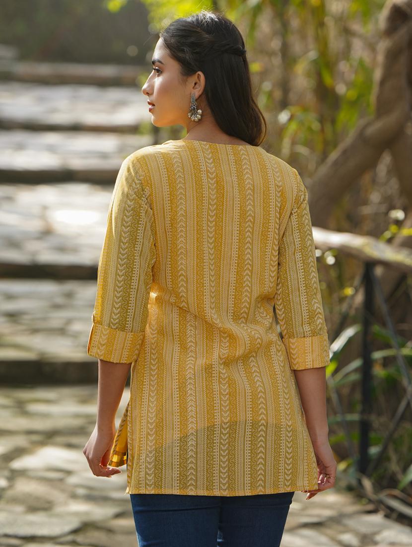 round neck printed high-low tunic - 18321397 - Standard Image - 2