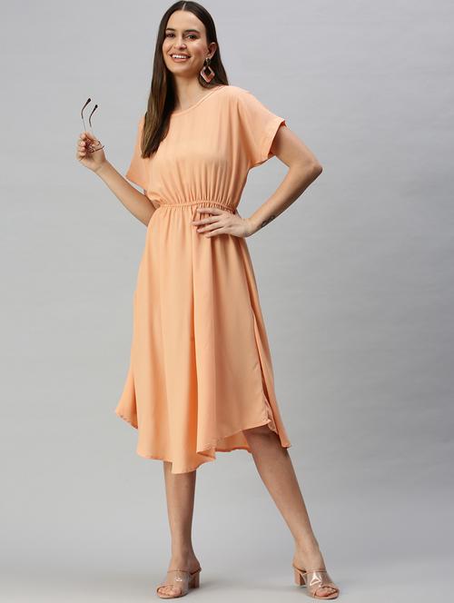 women's asymmetric solid dress - 18321829 - Standard Image - 0