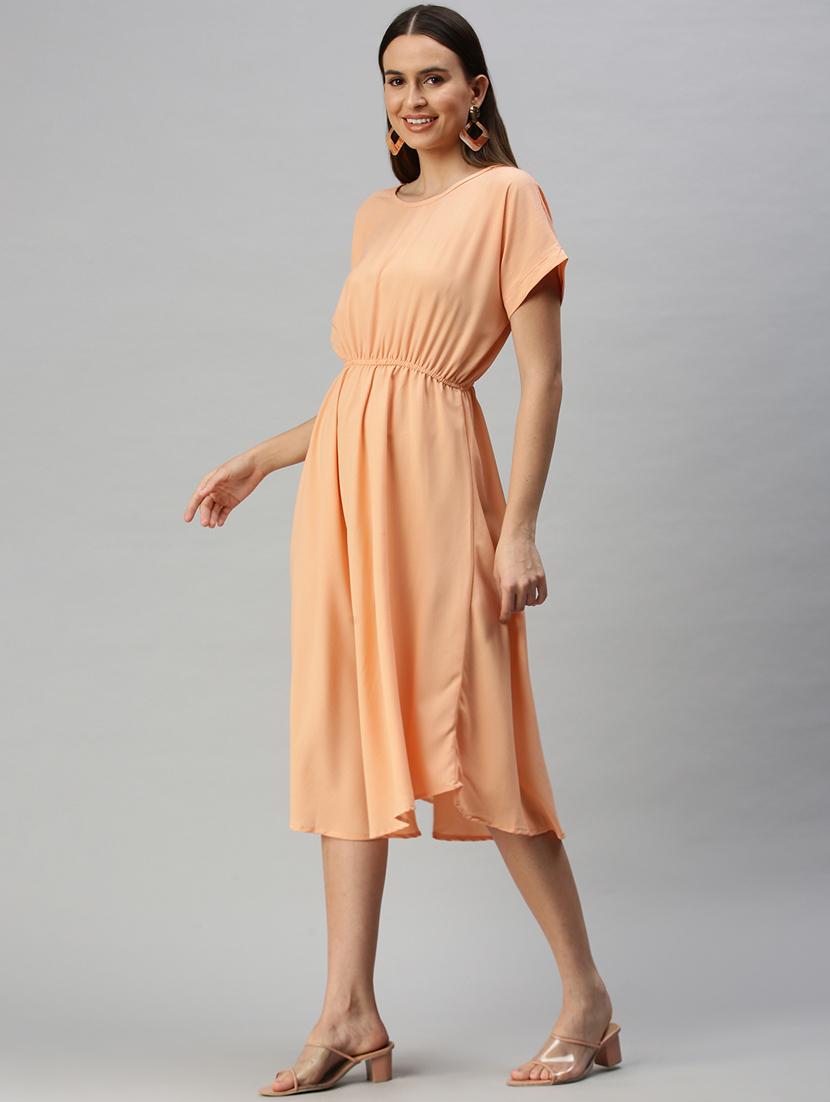women's asymmetric solid dress - 18321829 - Standard Image - 2