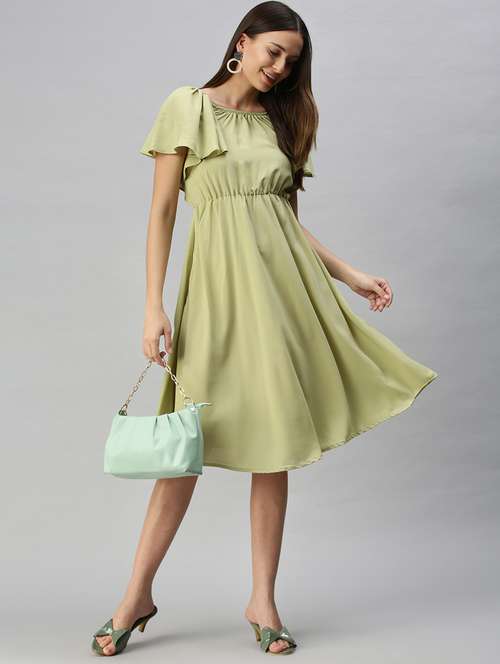 women's fit & flare solid dress - 18321831 - Standard Image - 0