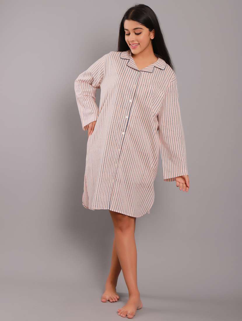 shirt collar striped sleepshirts 