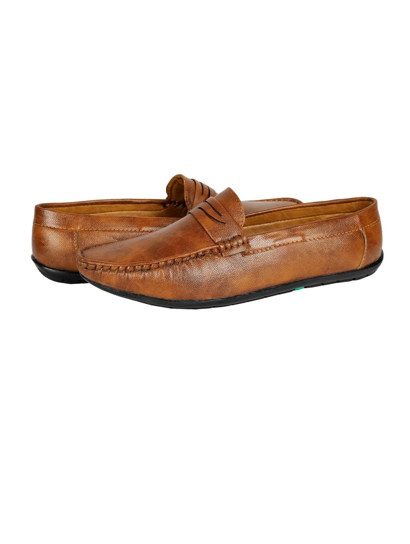tan synthetic slip on loafers - 18322540 - Standard Image - 2