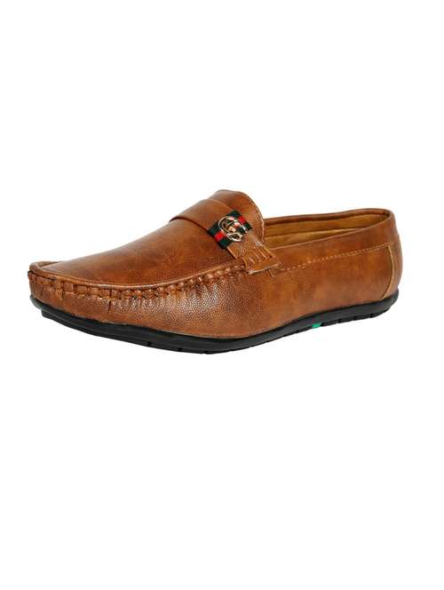 tan synthetic slip on loafers - 18322543 -  Standard Image - 0