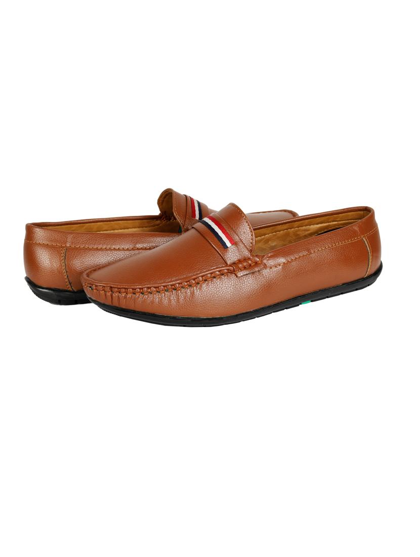tan synthetic slip on loafers - 18322546 - Standard Image - 2
