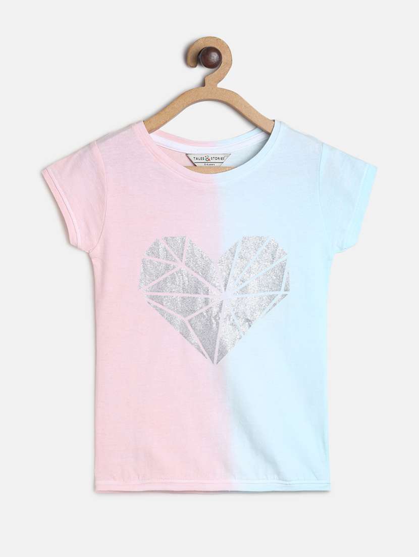 pink printed regular tee