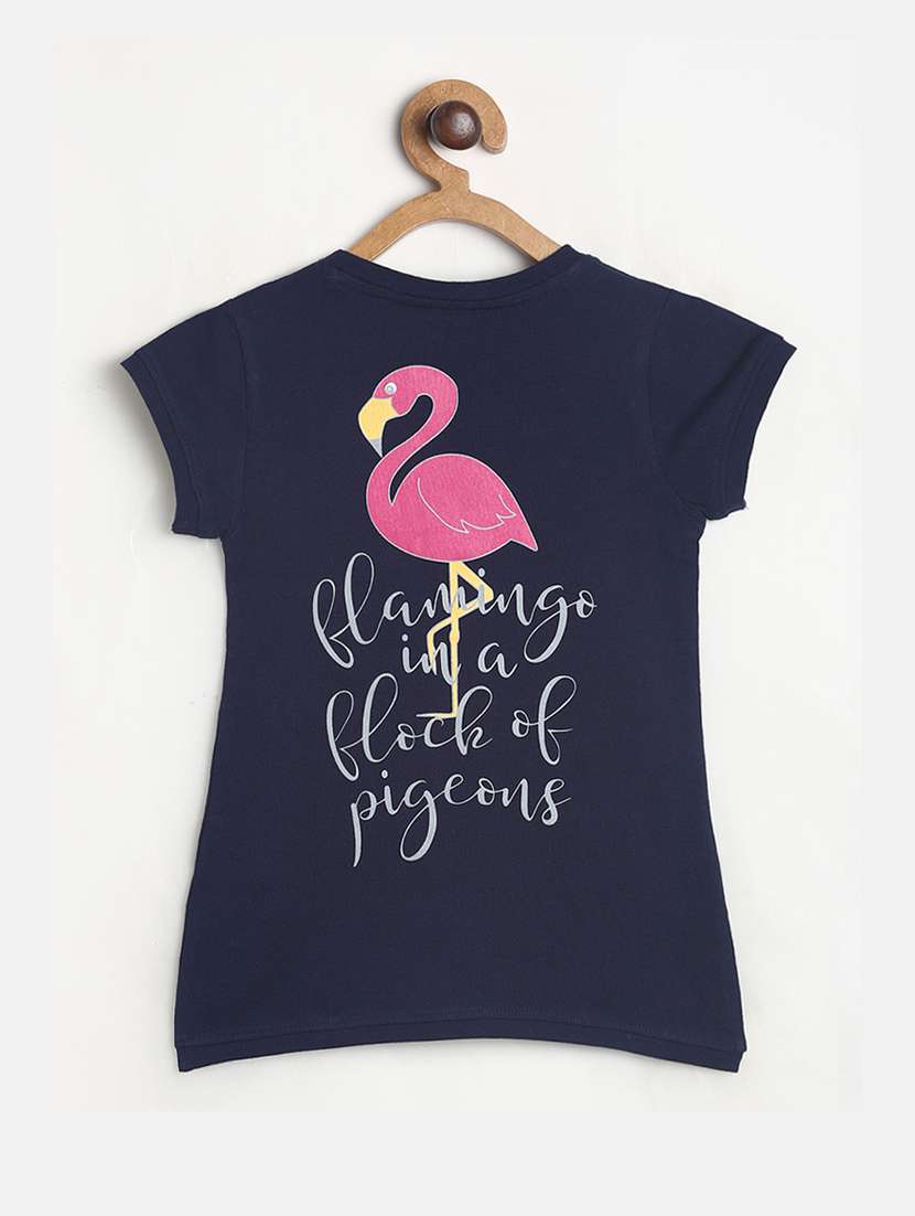 blue printed  regular tee