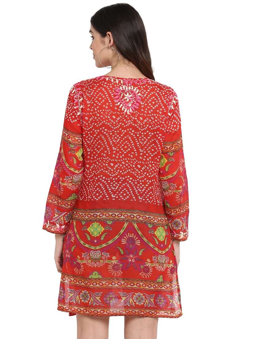 key hole neck embroidered tunic - 18322856 -  Standard Image - 2