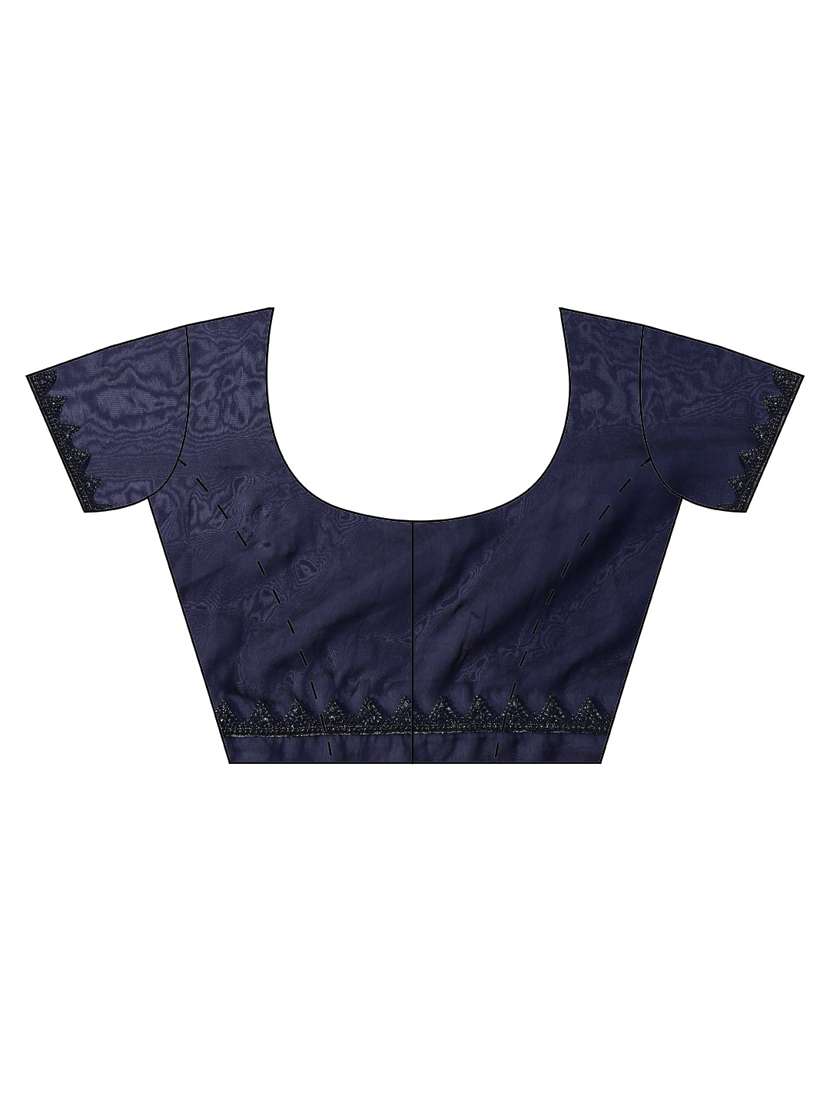 navy art silk embroidered saree with blouse - 18322914 - Standard Image - 2
